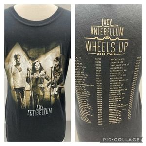 Lady Antebellum Wheels Up Concert Tour T-Shirt Small S Concert Dates Band Tee